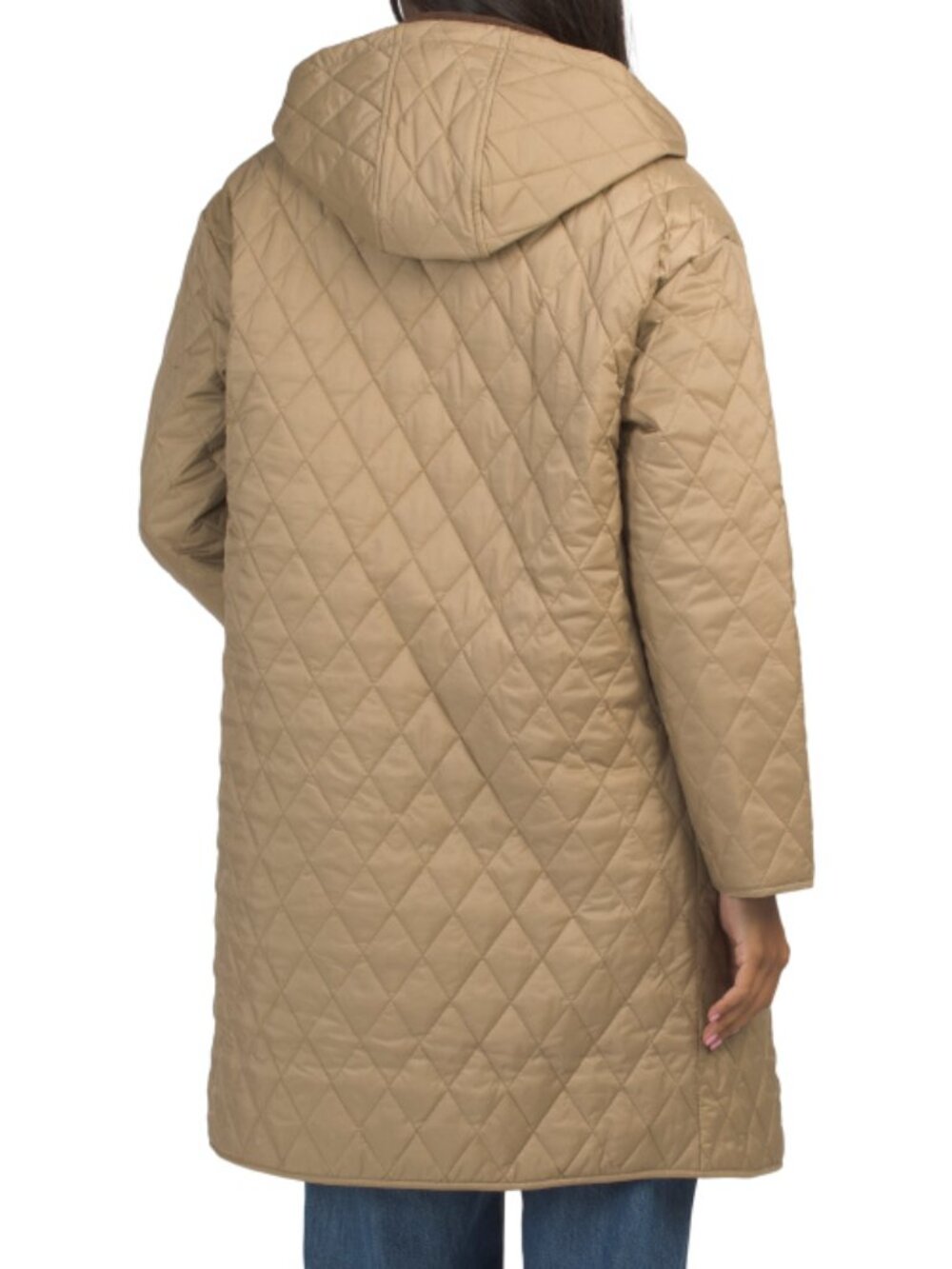 HUNTER Green Alison Diamond Quilted Coat With Detachable Hood - Picture 2 of 3
